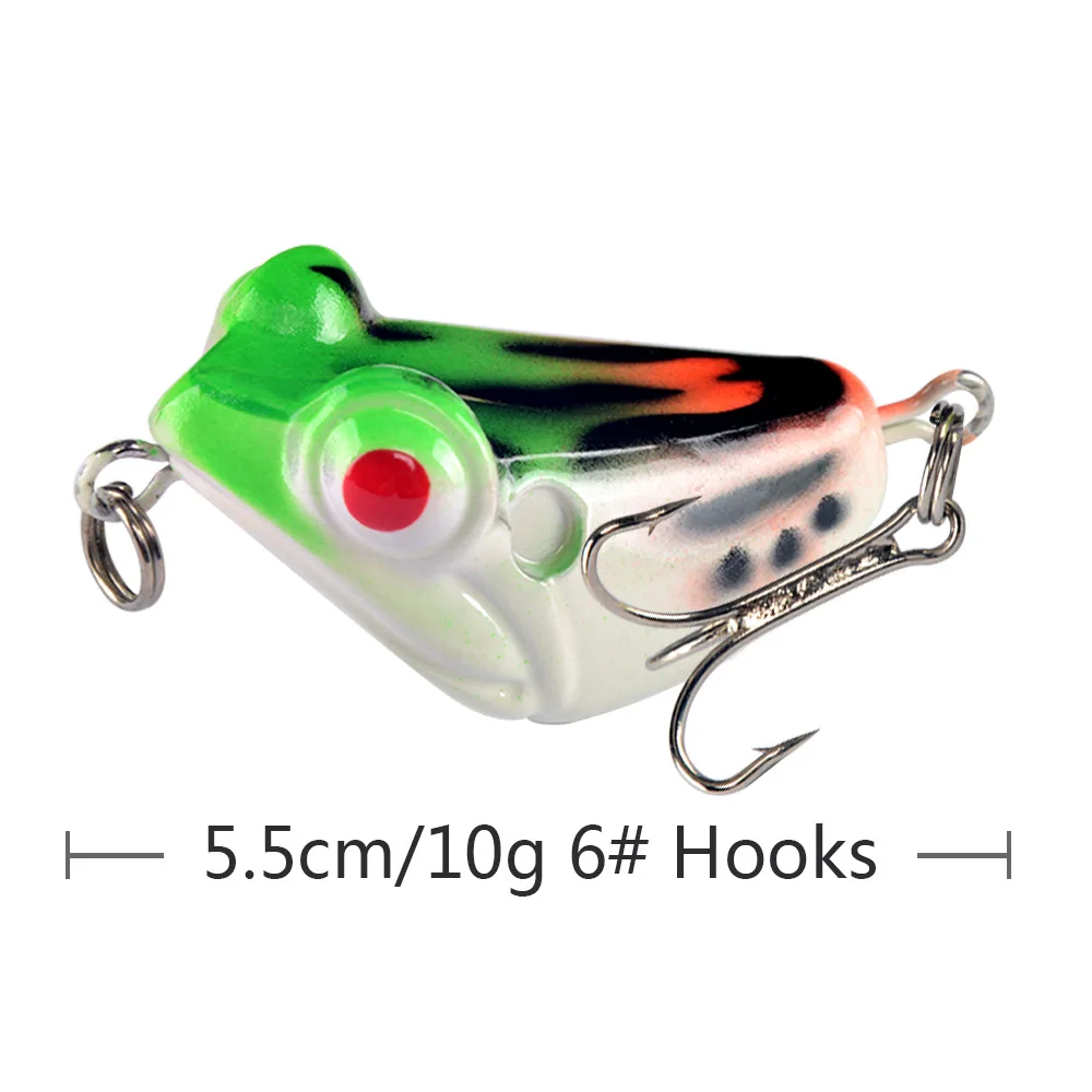 DHYJSFDC 1 Uds 5,5 cm 10g pesca señuelo Minnow señuelos crankbait Mix pesca cebo de rana Señuelos de Pesca con 3D los ojos - imagen 5