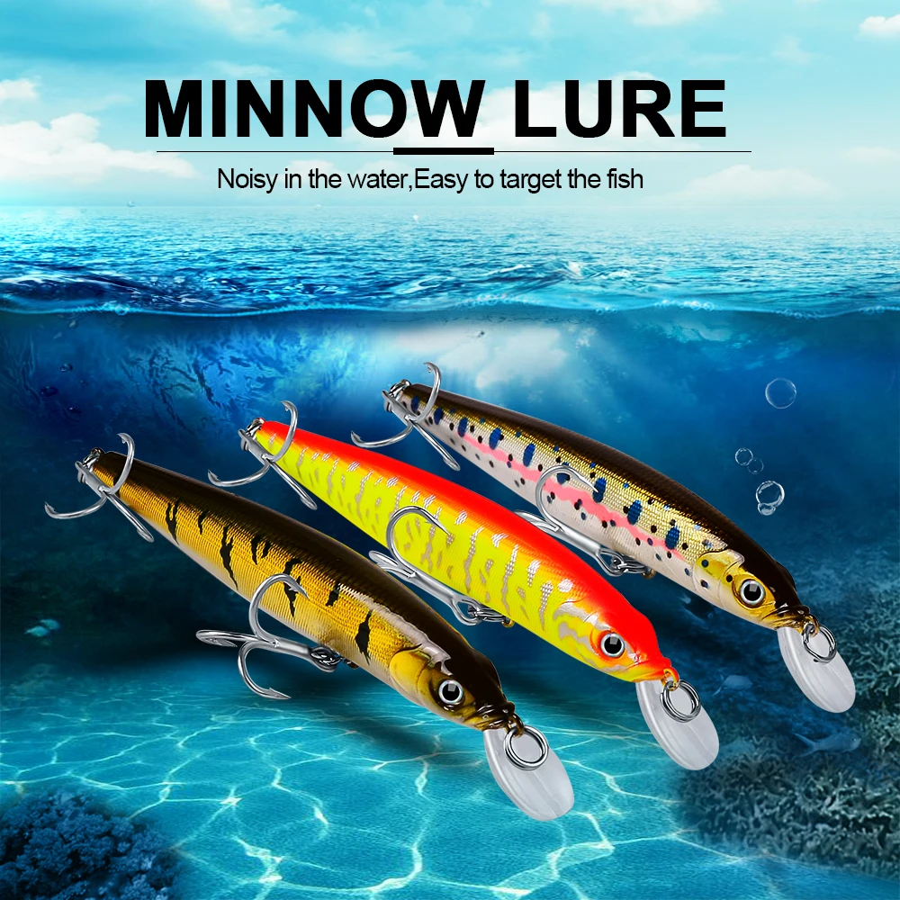 Experimente la emoción de la pesca con nuestro señuelo Minnow diseñado para una orientación fácil y un rendimiento submarino silencioso