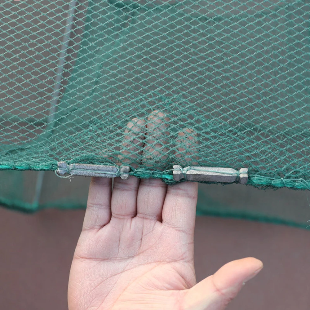 Red de pesca larga de nailon, plomos de agua profunda, portátil, cangrejo, cangrejo, langosta, trampa, red de peces, camarones, redes, cebo vivo - imagen 3