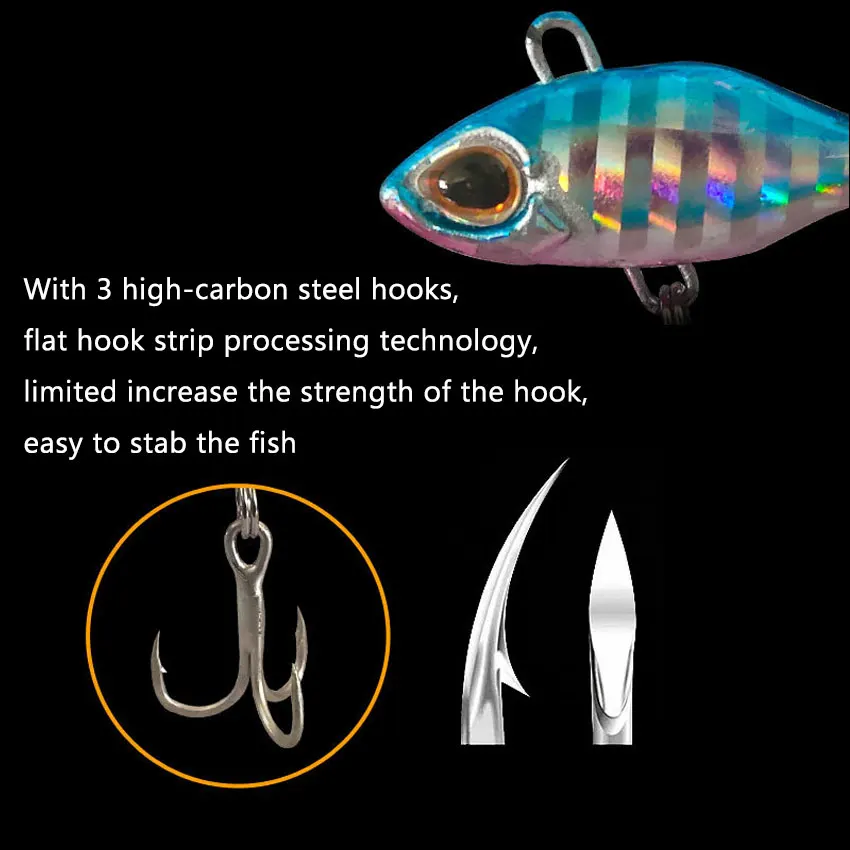 JYJ 7g 10g 14g Metal giratorio VIB vibración cebo Spinner cuchara Señuelos de Pesca plantillas trucha Pesca de invierno cebos duros aparejos de Pesca - imagen 3