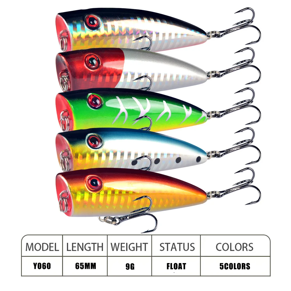 Señuelos de Pesca artificiales de 1 piezas, 9g, 6,5 cm, Wobblers, aparejos de pesca, accesorios de pesca de carpa, herramientas para trucha y lubina - imagen 2