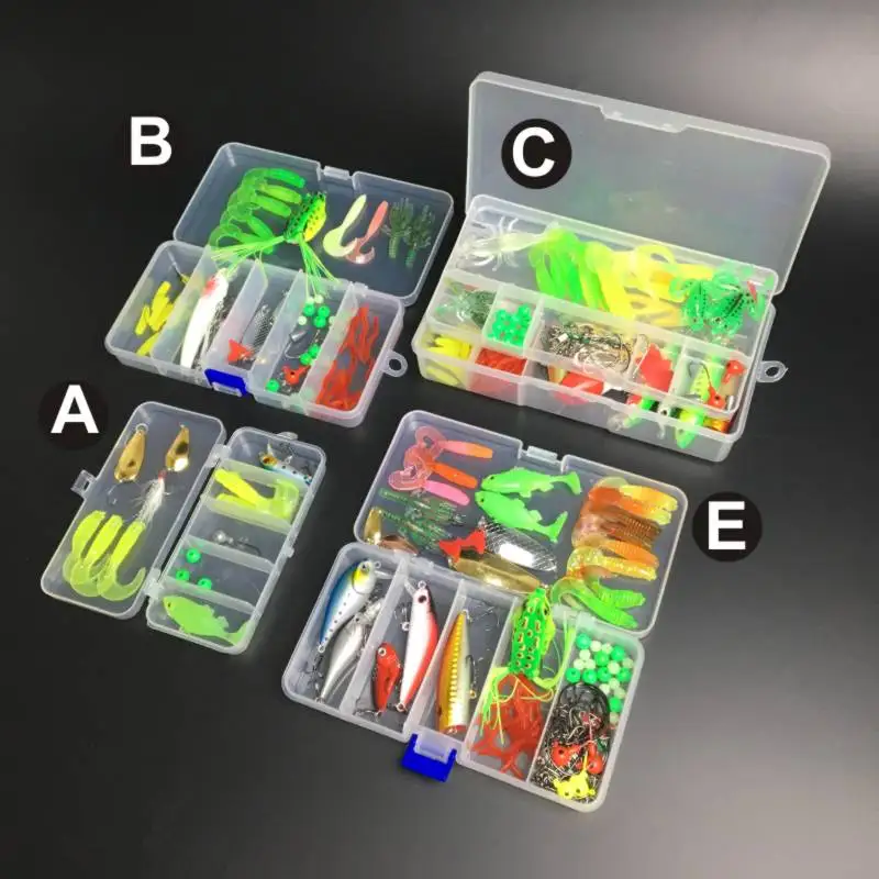 Juego de Señuelos de Pesca de 18/63/112/121 piezas, Kit de señuelos blandos mixtos, cucharas de plantilla de Metal, cebo Artificial, Pesca - imagen 3