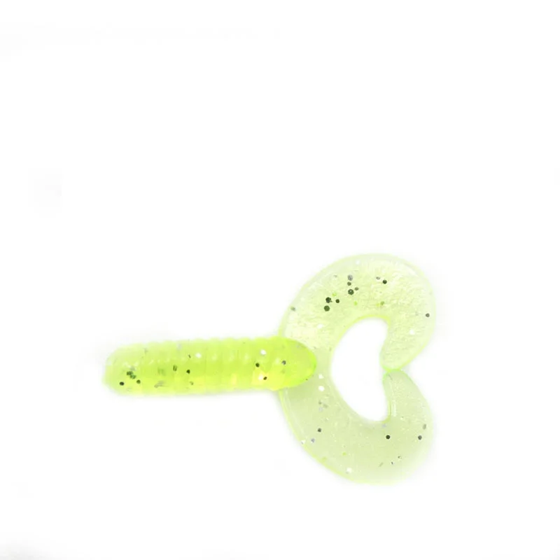 Señuelo de pesca de doble cola de un solo color, suave, 3,5 cm/0,8g, gel de sílice, dos colas, gusanos, Wobblers, Swimbait, cebos de silicona, 50 unidades por lote - imagen 5