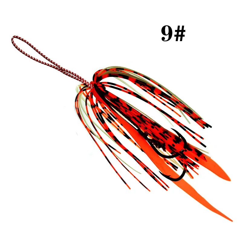 5 unids/lote falda luminosa de silicona cinturón aparejo de asistencia señuelo cebo barba pesca Inchiku gancho accesorios de mar aparejos de pesca - imagen 2