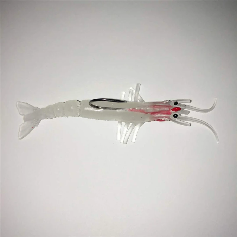 Señuelo de pesca de simulación de camarón suave luminoso, cebo de camarón Artificial, cebo de trucha, olor a pescado, anzuelo único, plantilla de aparejos, 12,5g - imagen 4