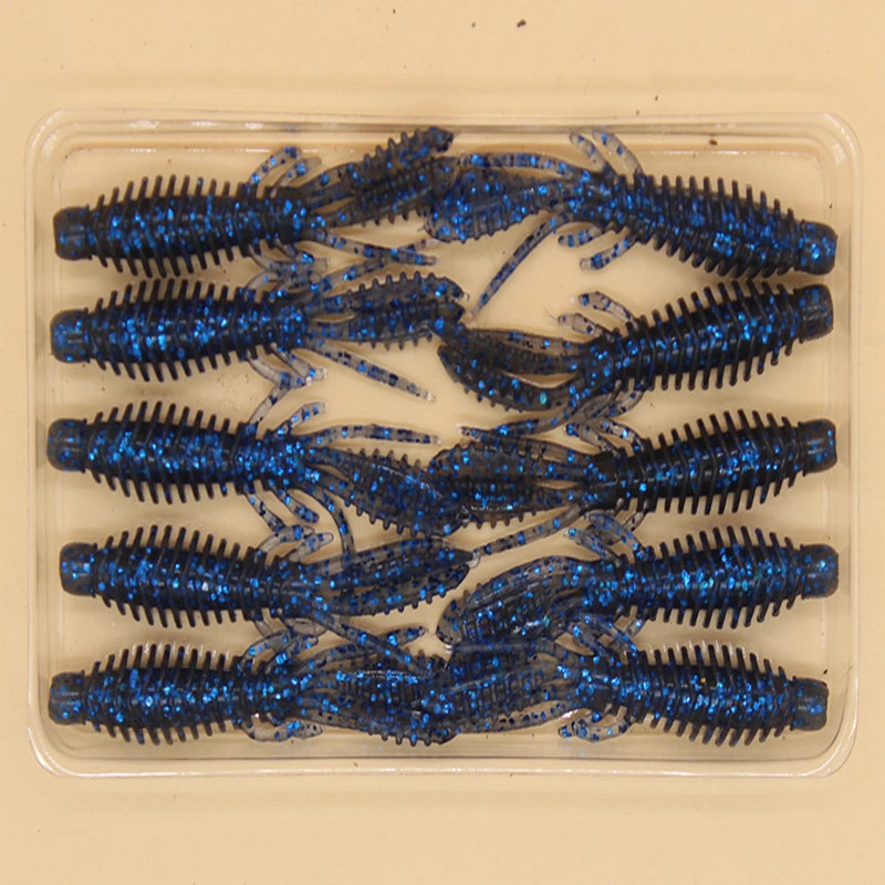 Señuelo de silicona suave para Pesca de camarones, cebo balancín suave de 75 Mm y 2,3G, perca Artificial, 30 unidades - imagen 4