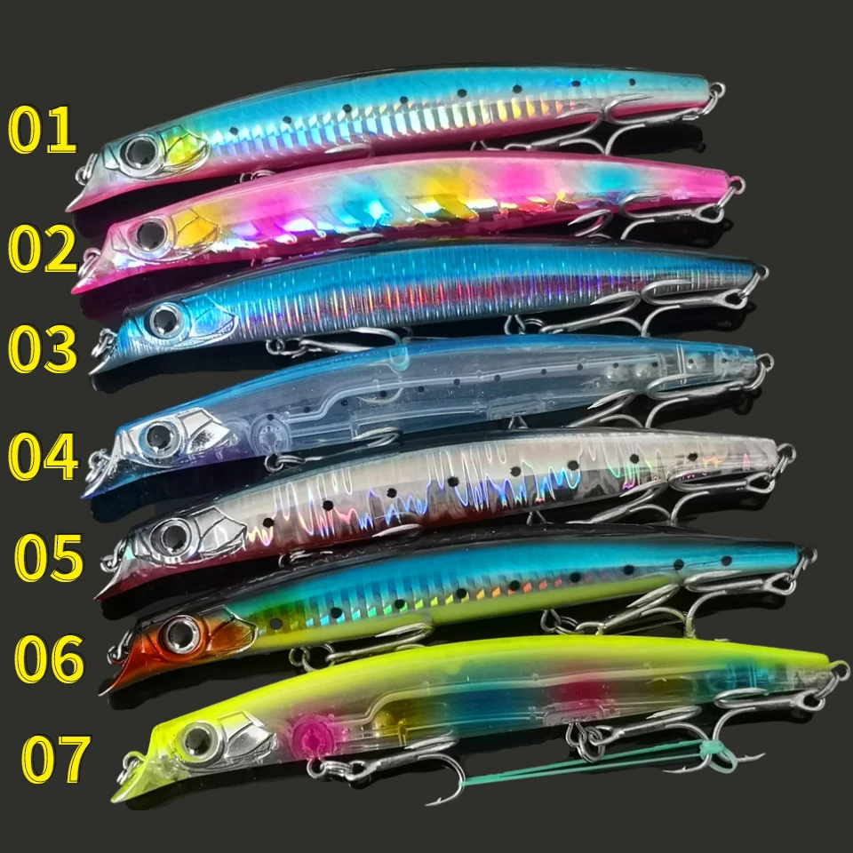 SWOLFY Jerkbait wobblers 14 cm 18g profondeur 1 m appât dur vairon bâton crayon leurres de pêche système de transfert de poids longue coulée - imagen 5