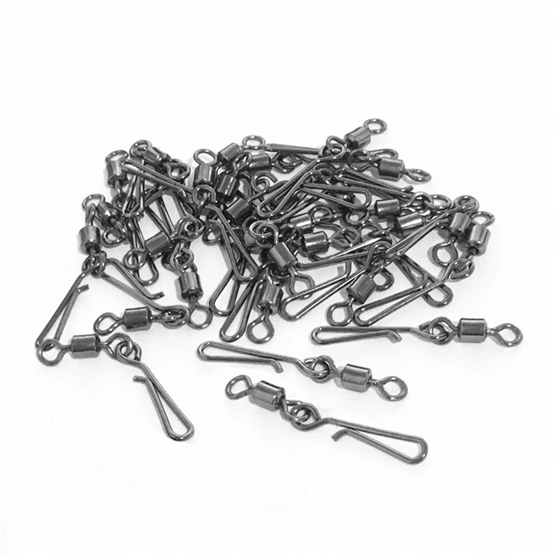 1000 Uds conector de Pesca Pin rodamiento giratorio de acero inoxidable Snap anzuelo señuelo giratorios aparejos accesorios Pesca - imagen 5