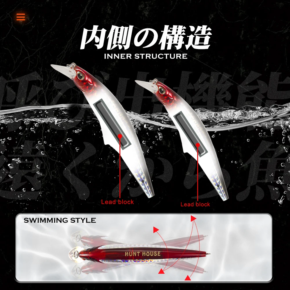 Hunthouse G-control Minnow hundimiento señuelo de pesca 95/120mm 28/41g Artificial Swimbait Leurre Pescar G-control Minnow Jerkbaits - imagen 3