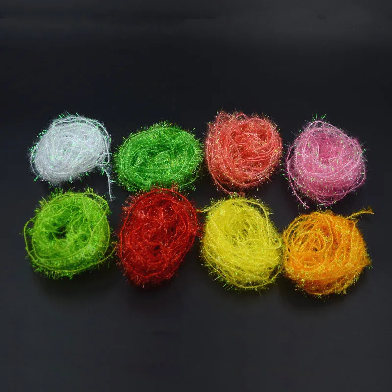 Fritz Jelly Creating Jelly Blob, cuerpo de serpentina de chenilla nacarada, materiales de atado de moscas, salmón y cabeza de acero, 8 colores, 10 metros - imagen 2