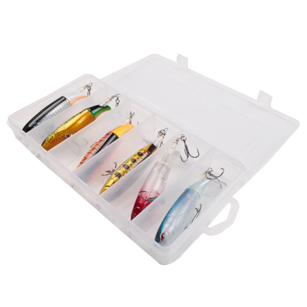 6 unids/caja señuelo de Pesca ojos 3D lápiz flotante Wobblers láser artificiales 9m 13g Crankbait aparejos de Pesca de plástico duro cebo Pesca - imagen 4