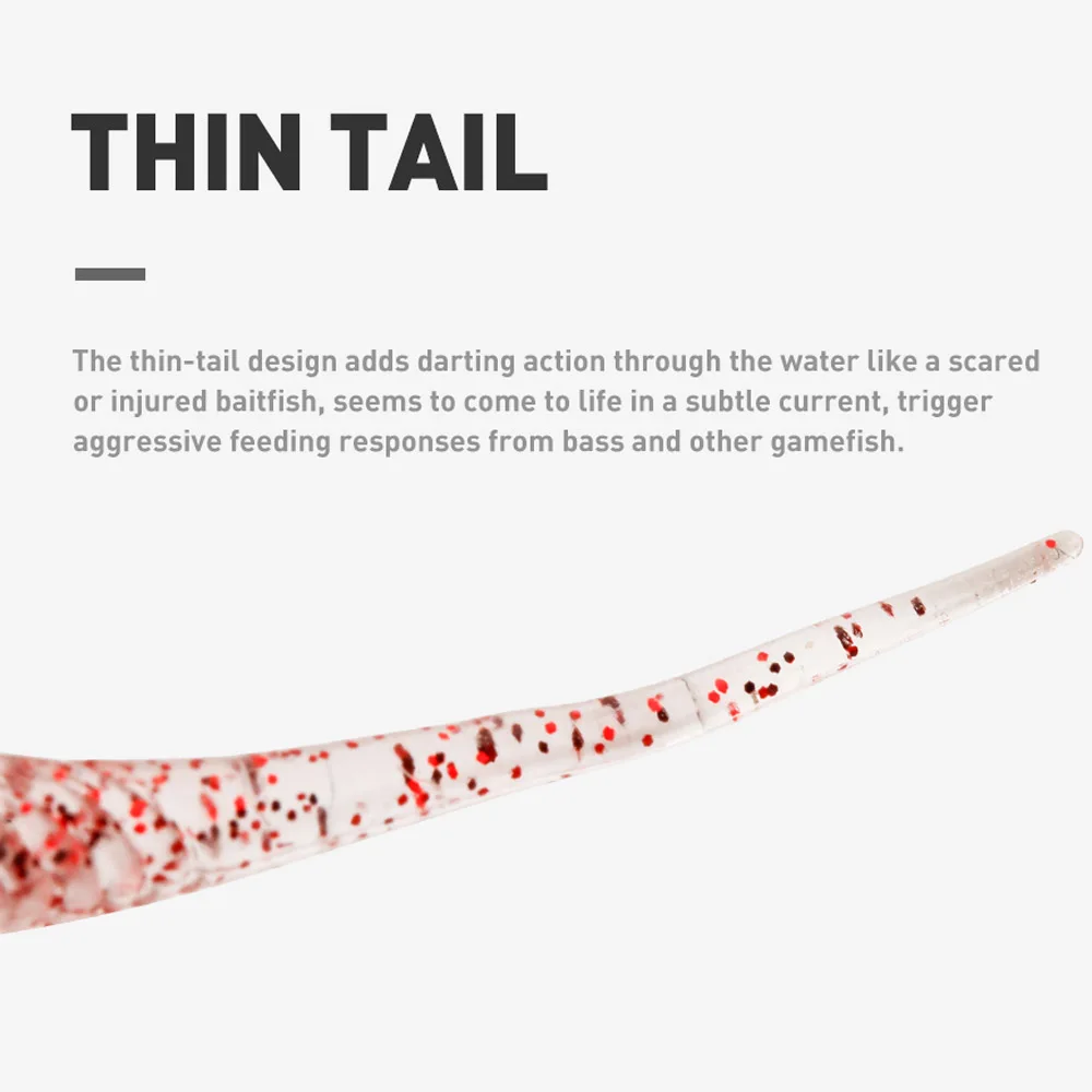 JOHNCOO 50 Uds señuelo de pesca pez roca cebo suave 40mm 0,34g silicona lubina Rockfish Swimbait Jig señuelo cebos de plástico gusano - imagen 2