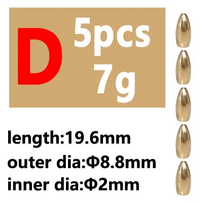 5pcs D type 7g