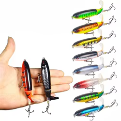 Señuelo de pesca de Tractor con hélice, 9cm, 13g, Whopper Popper, cebo Artificial Topwater, Plopper duro, aparejos de cola giratorios suaves, 1 Uds.