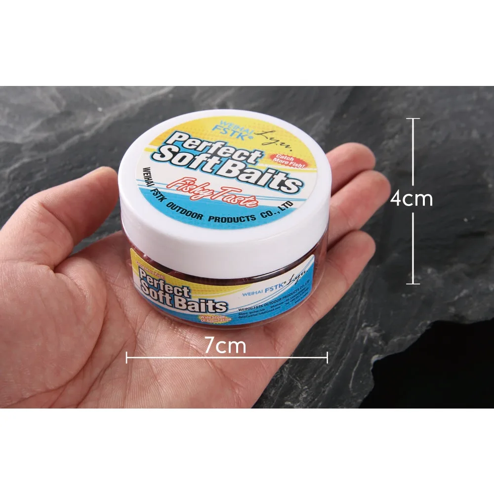 WEIHAI FSTK Softbaits Mini Wobblers de gusano suave Jerkbaits con cola en T 50 unids/caja 0,45g 48mm Mirco Bass gusano señuelo Rig Swimbait Pesca - imagen 3