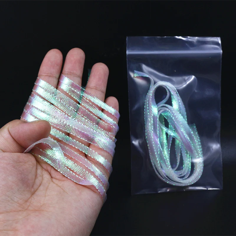 Juego de 10 yardas de atado de moscas, parte trasera trenzada nacarada de 5mm de ancho, trenza de diamante plano, cremallera trasera de camarones, caja de ala de ninfa, materiales para atar moscas - imagen 5