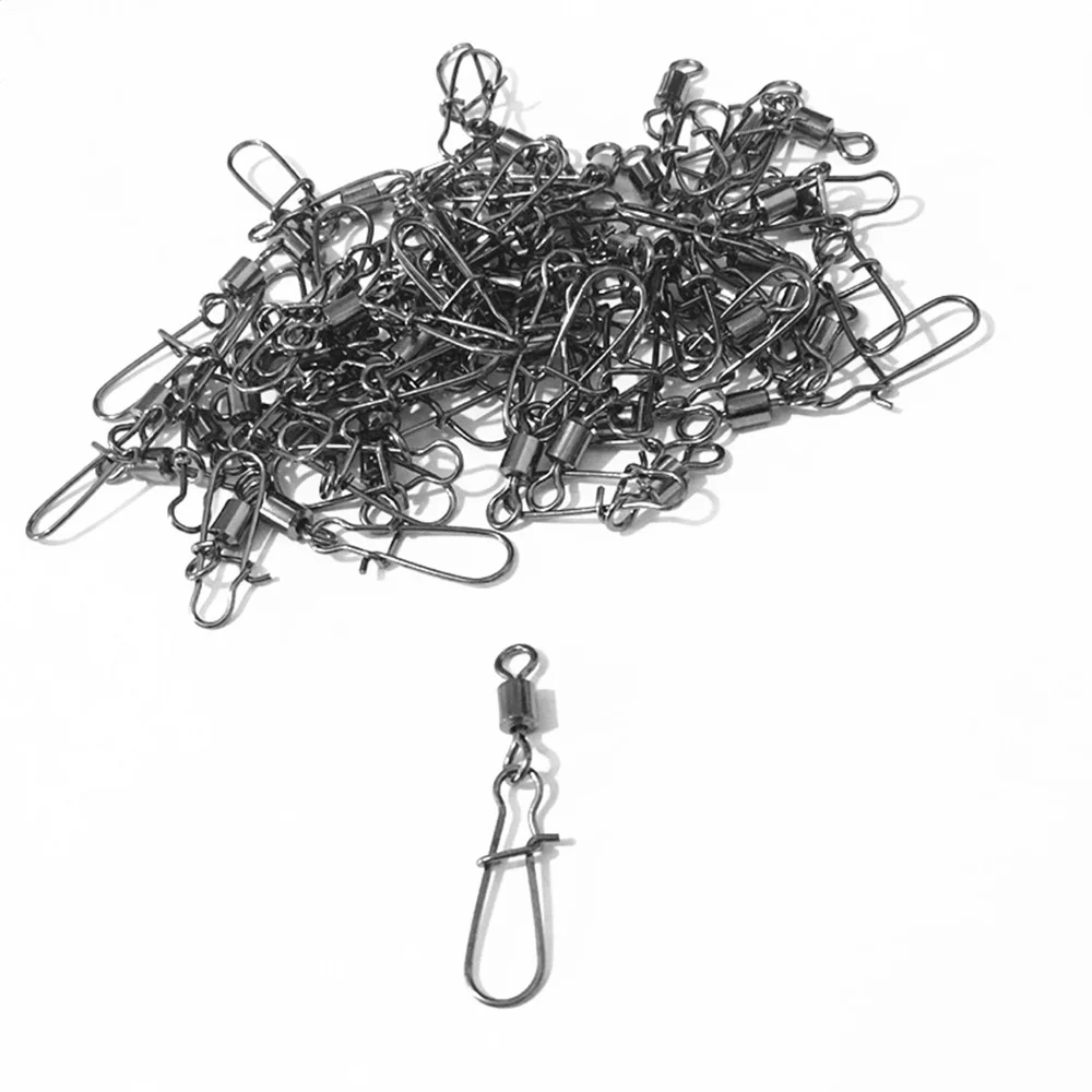 Conector de pesca giratorio de acero inoxidable, Pin de rodamiento giratorio 1-12, 10 unids/lote - imagen 5