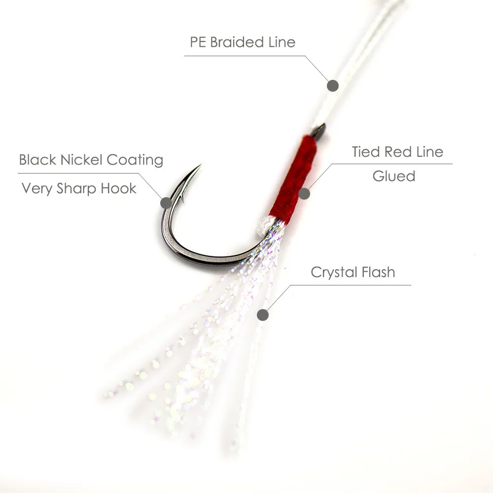 COUNTBASS 3 uds 15G 25G 35G 45G 65G francotirador Metal fundido Pesca Jigging señuelos Color UV, plantillas de Pesca con anzuelo de asistencia - imagen 5