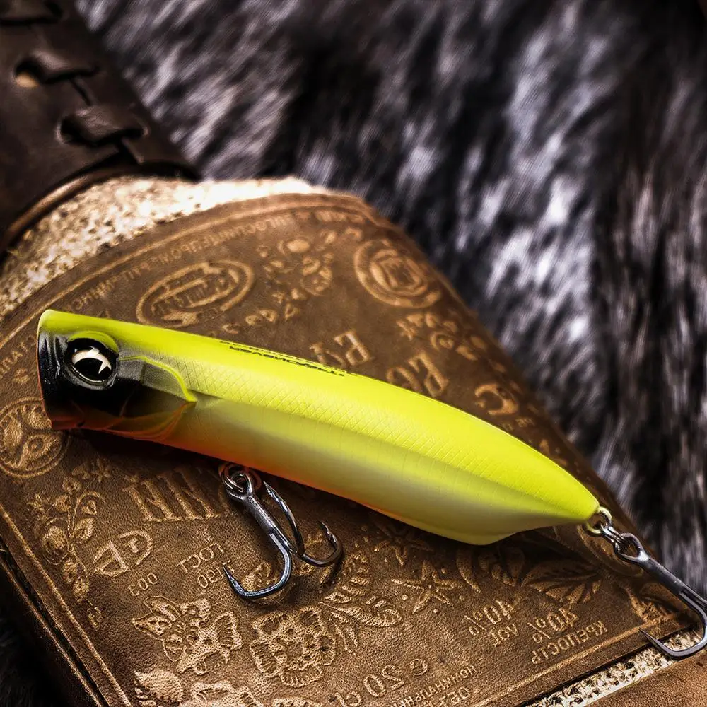 Ravencraft-señuelo de pesca de impacto de agua Popper RC-BOMBER, 80mm/12g, superficie Artificial Wobbler flotante para lubina, trucha, Lucio, cebo falso - imagen 5