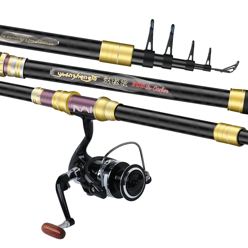 Palo de lanzamiento lejano de 2,1 M-4,5 M, fibra de carbono, pesca en roca, Olta, caña giratoria, telescópica, herramientas de pesca - imagen 5