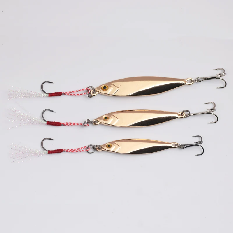 POETRYYI-señuelo de pesca de Metal, 1 unidad, 12g/16g/22g, cuchara, cebo duro, lentejuelas con gancho triple, Wobbler Spinner 50