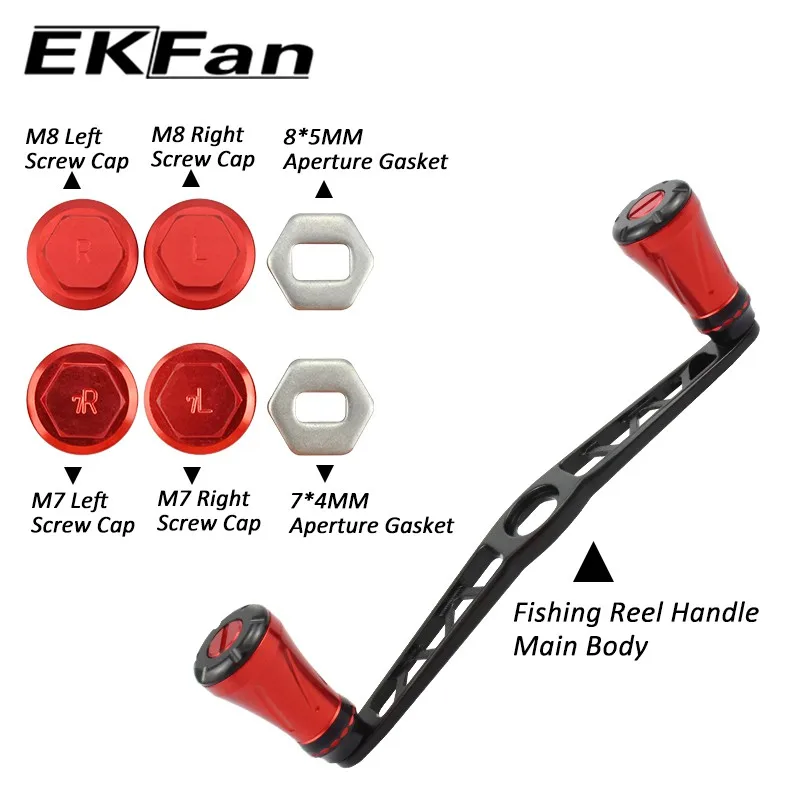Ekfan-mango de carrete de pesca de 130MM, perilla adecuada para Shimano Daiwa, carrete de Baitcast, carrete de pesca de gota de agua, nuevo diseño - imagen 3