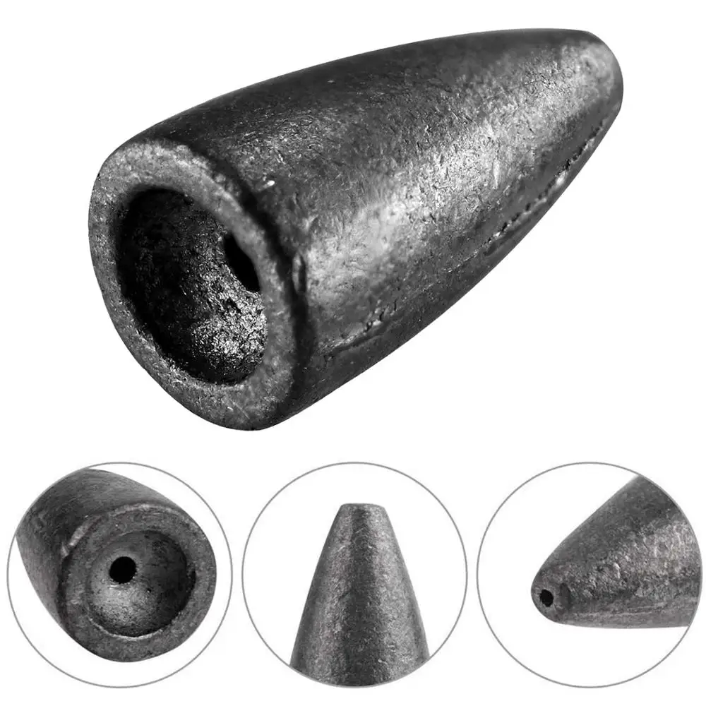 THKFISH-plombos de peso tipo bala, 10 Uds., 3,5g, 5g, 7g, 10g, 14g, plomo de pesca, pesos para aparejos de Carolina, Texas Rig - imagen 3