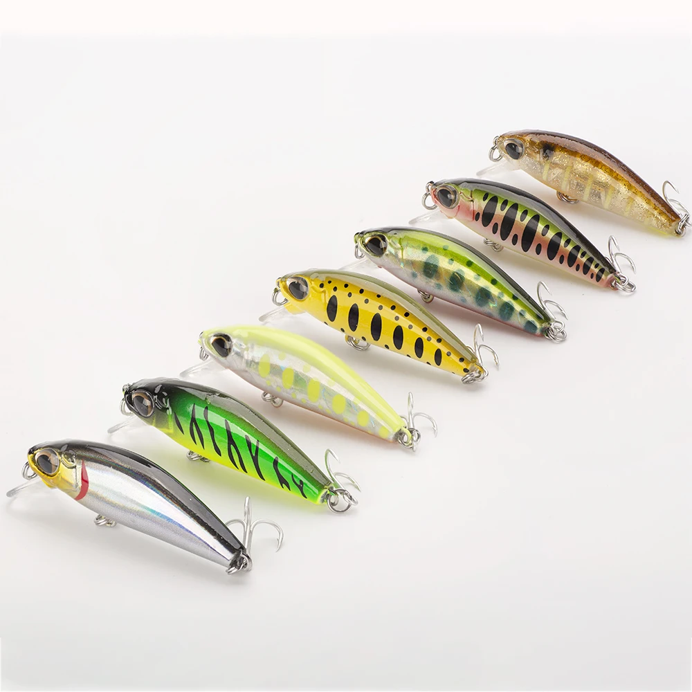Señuelo de Pesca Wobbling de diseño japonés, 1 piezas, 5,5 cm/6,5g, Minnow, Isca, cebos artificiales para lubina, perca, Lucio, trucha - imagen 2