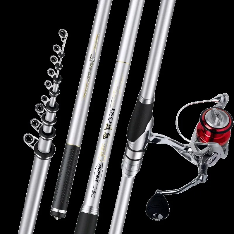 Caña De pescar telescópica De Carbono 60T, varillas giratorias, herramientas De Pesca De 3,6 m-7,2 m - imagen 4