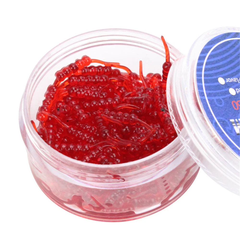 Señuelo de pesca, cebo amarillo, rojo, gusano, señuelos blandos, lombriz de tierra, cebos de goma artificiales, olor a pescado de maíz, cebo suave de simulación, venta al por mayor - imagen 2