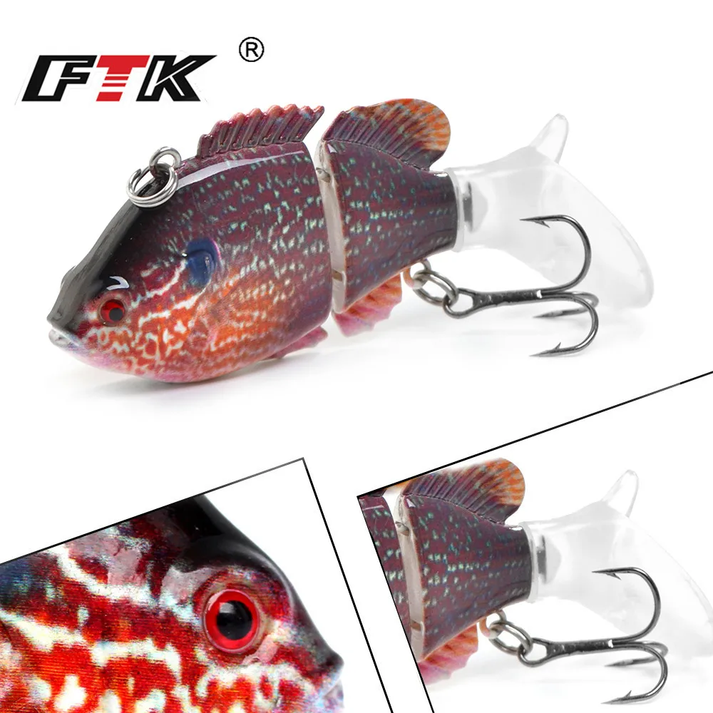 FTK 13g 7,5 cm señuelo de pesca duro multiarticulado VIB 2 segmentos Swimbait cebo Artificial vibración para lubina Pike Wobbler - imagen 4