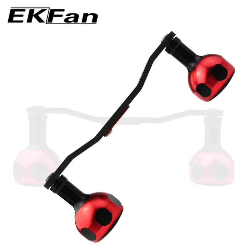 EKFan 1 pieza de longitud 107mm 8*5mm tamaño del agujero mango de carrete de pesca perilla de aleación de aluminio con fibra de carbono para carrete de Baitcasting - imagen 4