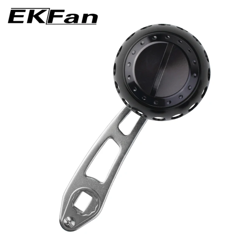 EKFan-carrete de pesca de aleación de aluminio, balancín fuerte y duradero, mango único, 8x5 agujeros, piezas de aparejos de pesca de Baitcasting, 87MM - imagen 4