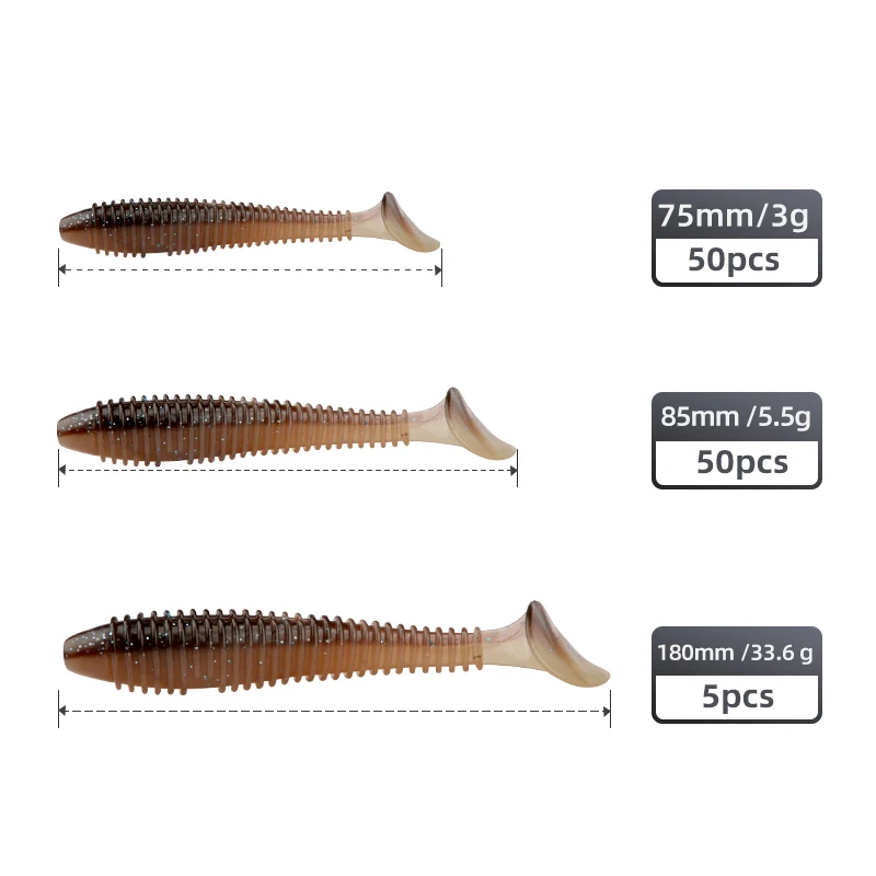 MEREDITH-SEÑUELOS blandos de pesca, cebos de pesca de 75mm, 85mm, 180mm, anzuelos de besugo - imagen 5
