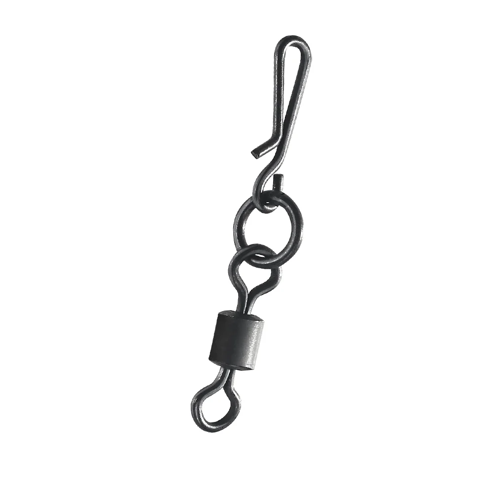 DNDYUJU-accesorios de pesca de carpa, anillo flexible de cambio rápido giratorio con broche colgante, negro mate, aparejos de seguridad para carpa, 20 Uds. - imagen 5
