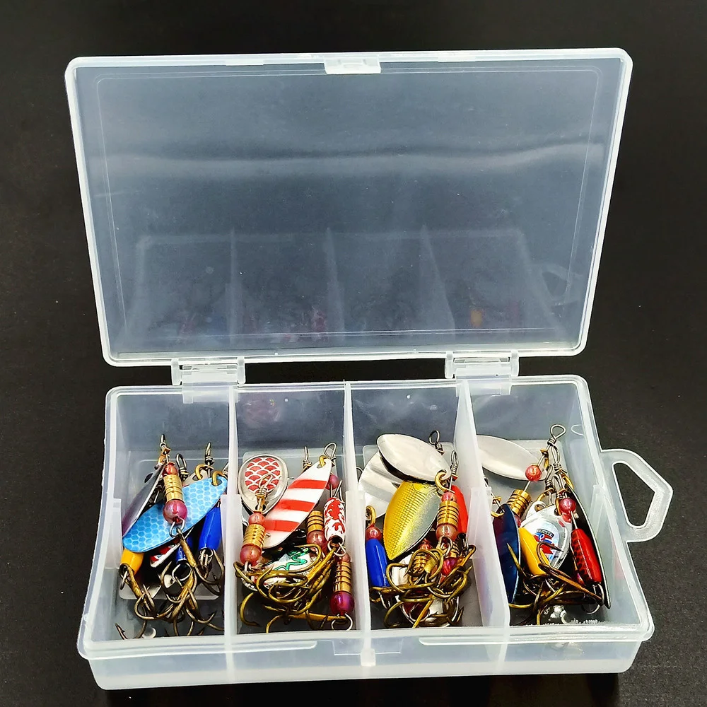 5/10/15/20/30 Uds Kit de cuchara giratoria señuelo Señuelos de Pesca cebos artificiales anzuelos de Metal lubina trucha perca Lucio lentejuelas giratorias - imagen 5