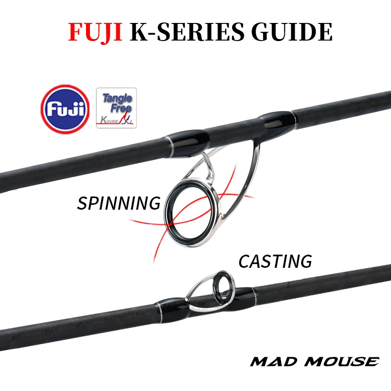 Madmouse Bambluz 1,9 m espiral X carbono Fuji piezas lento Jigging Spinning & Casting caña de pescar señuelo 200-400g ML/M/MH caña de pescar - imagen 4
