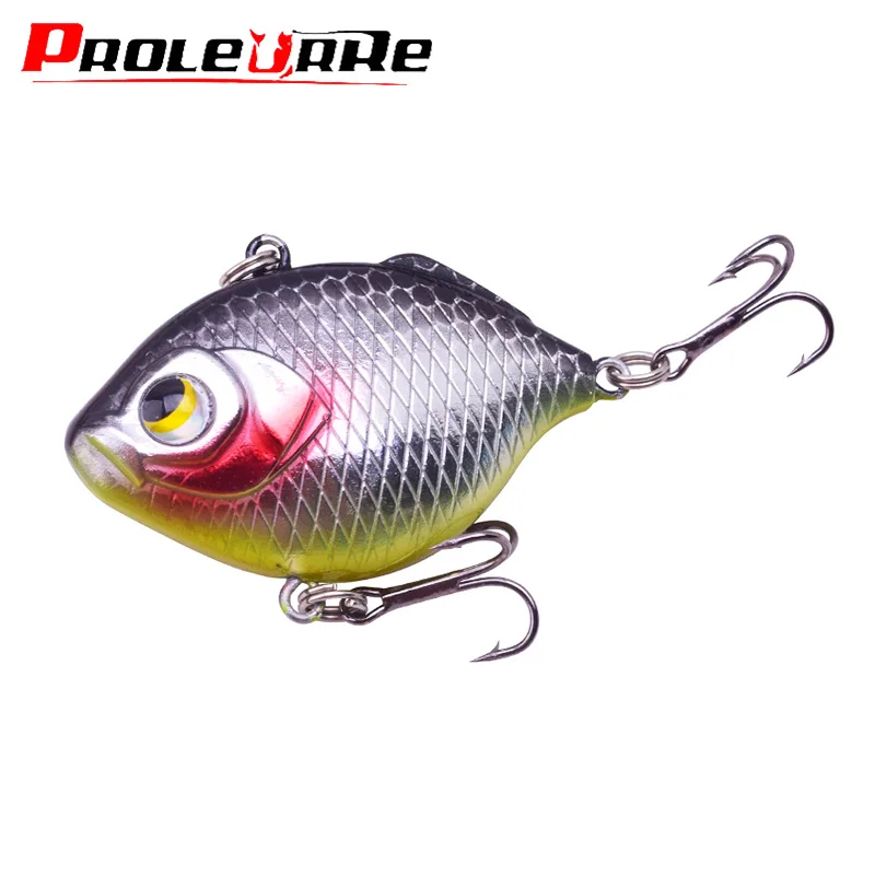 Proleurre-Señuelos de Pesca duros VIB, cebo Artificial con ojos 3D de 4,5 cm, anzuelos triples, Wobblers de hundimiento, aparejos Crankbait de lubina