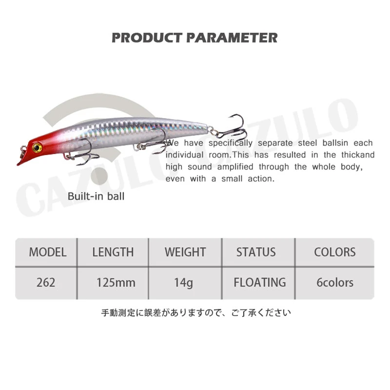 Señuelo de Pesca Popper flotante, Accesorios Isca, peso Artificial, 14g, 125mm, aparejos de cebo, Articulos de arrastre, Pesca para Lucio Leurre - imagen 3