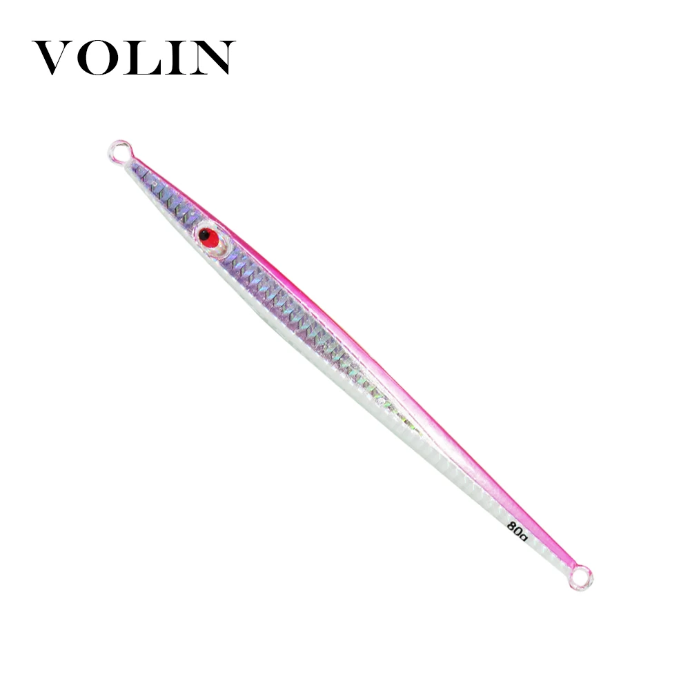 VOLIN llavero lento Jigging de Metal señuelo 80g 100g 120g 150g 200g 250g de agua salada señuelo de Metal para pesca Artificial de cebo de pesca - imagen 4
