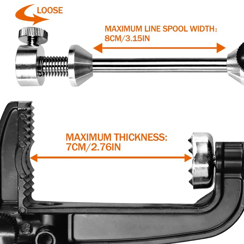 Sistema de bobinadora de línea de pesca, carrete de Baitcasting, carrete de aluminio portátil, máquina de estación de carrete - imagen 3