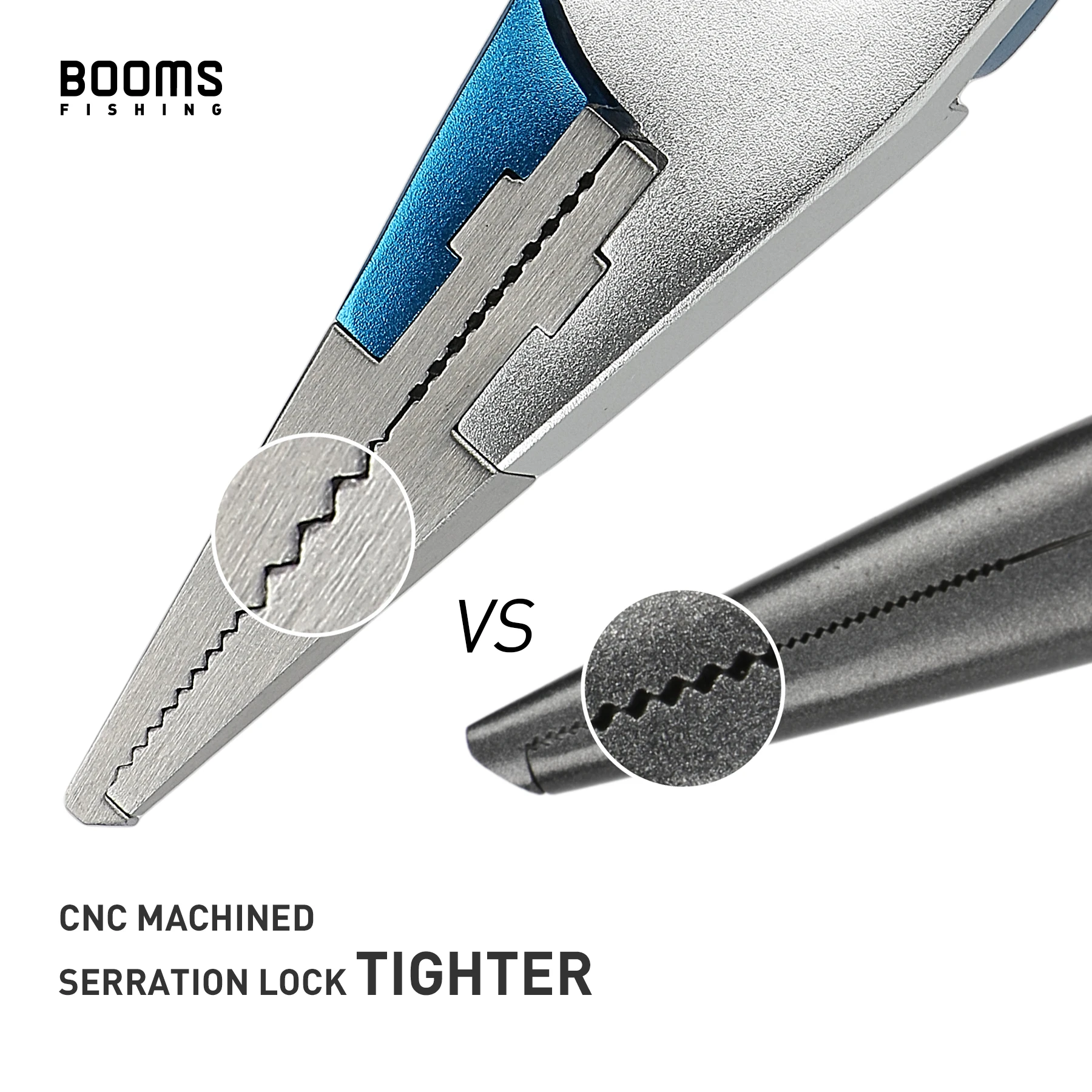 Booms Fishing X05-Alicates de aluminio para pesca, removedores de anzuelos de acero inoxidable, corte de línea trenzada y anillo dividido con C - imagen 2