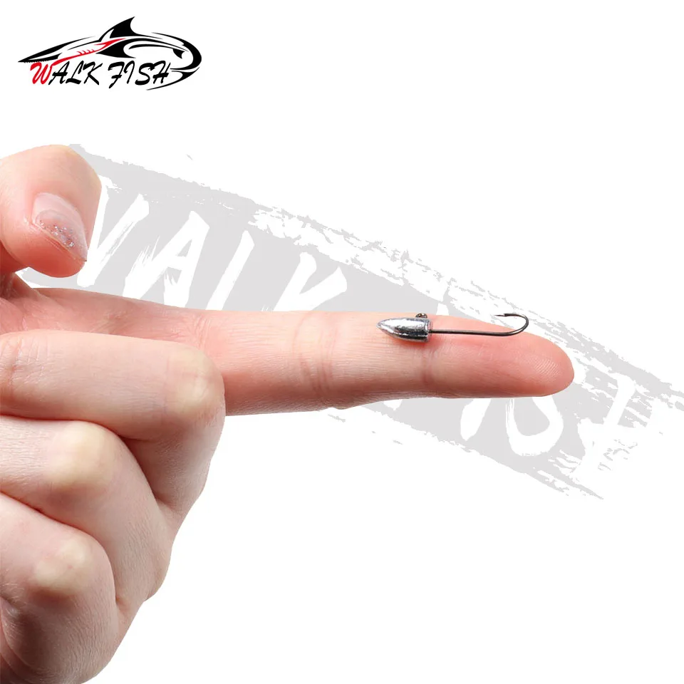 WALK FISH 10PCS/Lot 1g 1.5g 2g 3g Mini Jig Head Hook Exposed Fishing Hook Barbed Hook Trout Soft Lure Jig Fishing Hook - imagen 2