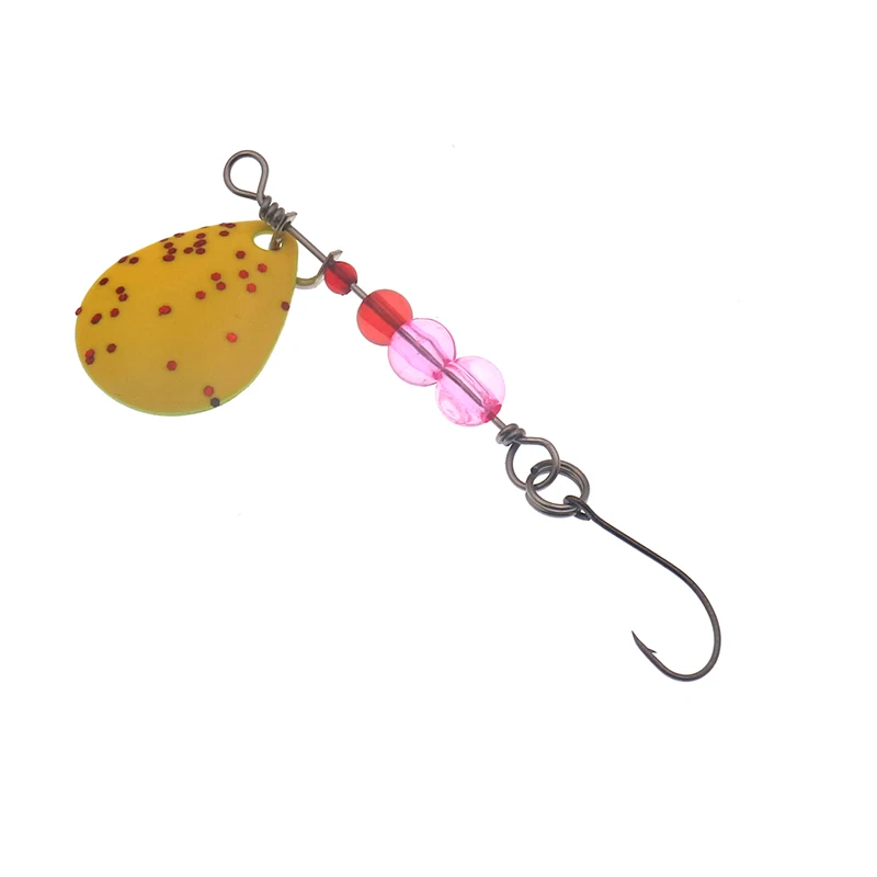 5 unids/caja cuchara de pesca 2,3g cebo giratorio con ganchos individuales plantilla de Metal señuelo de pesca cebos duros cuchara señuelos lubina cebo artificial - imagen 4