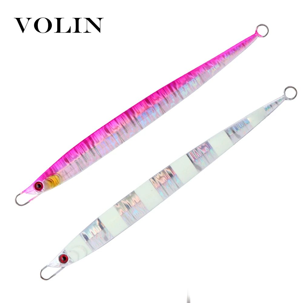 VOLIN nuevo Matel Jigging señuelo de pesca cebo para barco 80g 100g 135g fundición delgada cebo Artificial de hundimiento rápido Venta caliente - imagen 4