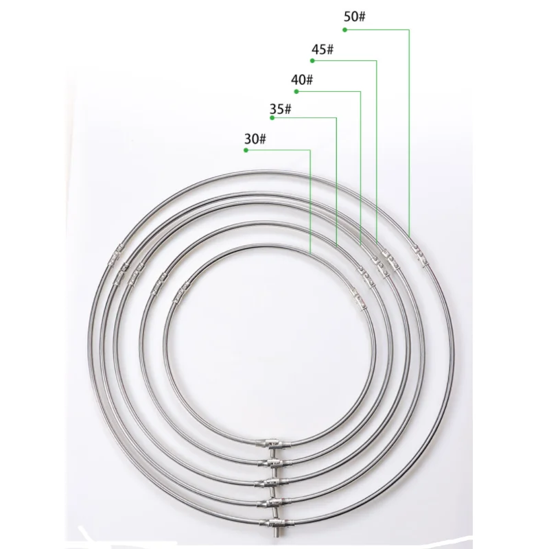 Accesorios de red de pesca, anillo de pesca hueco, Círculo de red de copia plegable de acero inoxidable - imagen 5