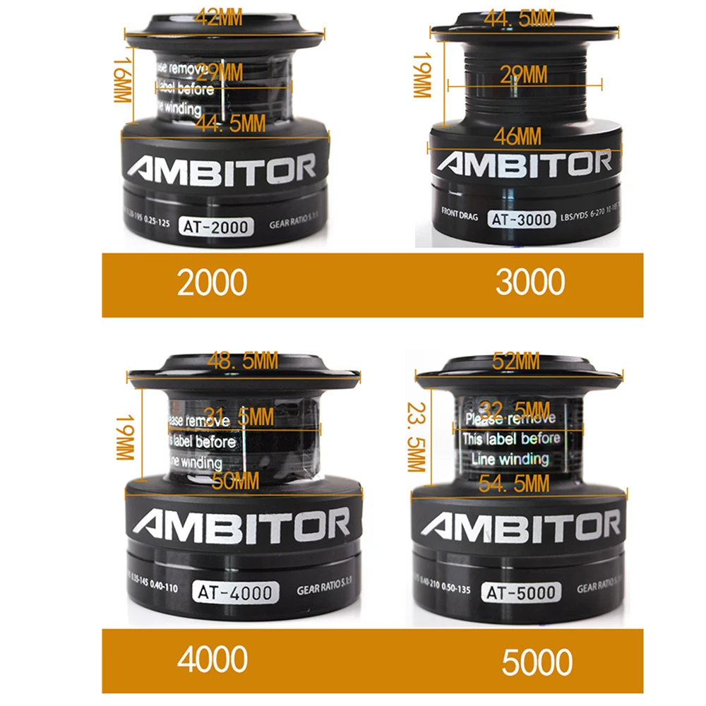 W.P.E-carrete de pesca giratorio AMBITOR 9 + 1, rodamientos de bolas, Serie 2000-5000, 5,1: 1, mango izquierdo y derecho de alta velocidad, intercambiables - imagen 5