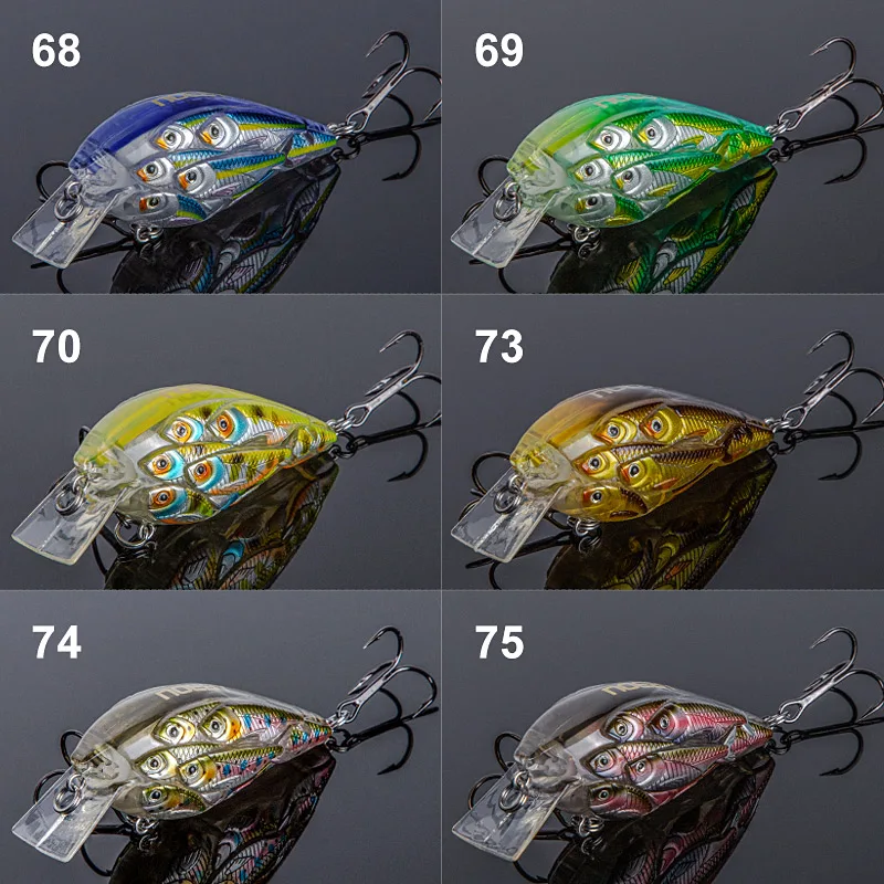 Señuelos de pesca NOEBY-Minnow, Wobblers flotantes, cebos de manivela de buceo poco profundos, cebos de pesca de Lucio, 60 mm, 12,5 g - imagen 4