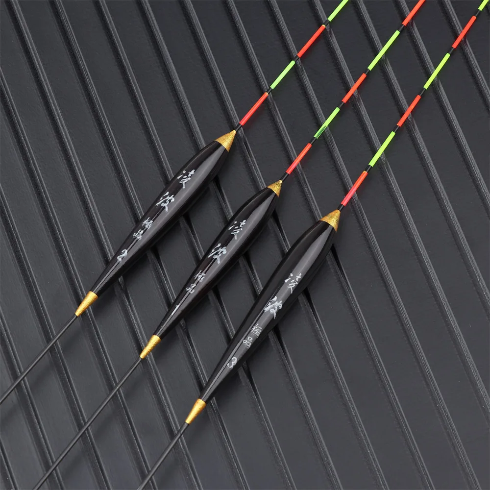 Flotador de pesca de madera fluorescente, Accesorios luminosos de alta sensibilidad, 3 unidades - imagen 5