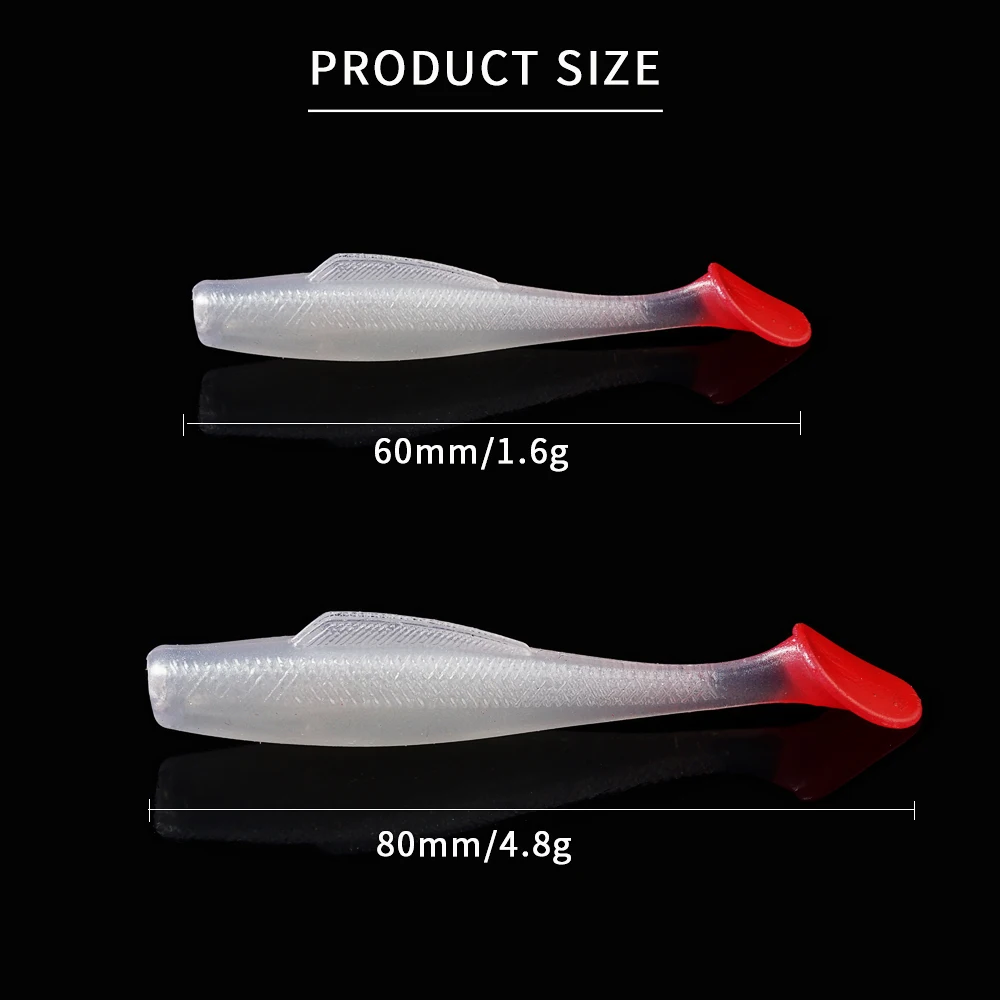 SUNMILE-cebos artificiales blandos para pesca, 6cm/8cm, lote de 6 unidades - imagen 3